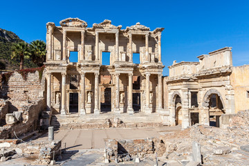 Fototapeta premium Library of Celsus in Ephesus Ancient City, Izmir, Turkey
