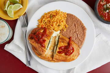 Traditional Mexican style chile rellenos
