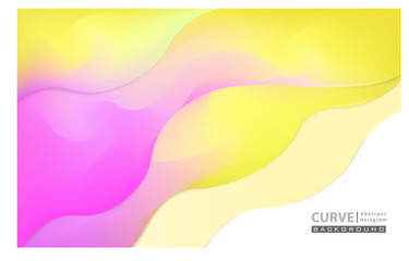 Abstract curve holographic with papercut shape background. Vector illustration in eps10.
