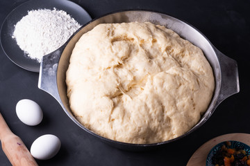 making cupcake dough in the kitchen
