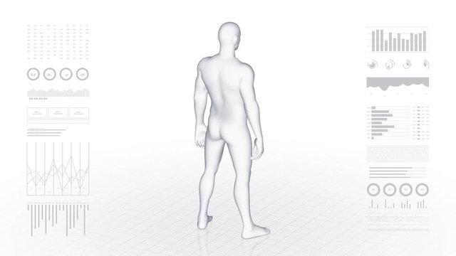 Girl with pathology. 3d body of women. Female human figure.