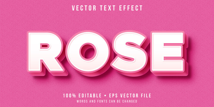 Editable text effect - rose pink style