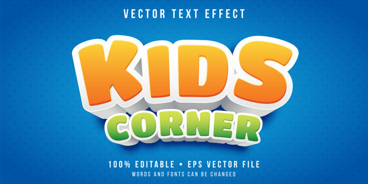 Editable Text Effect - Kids Section Style