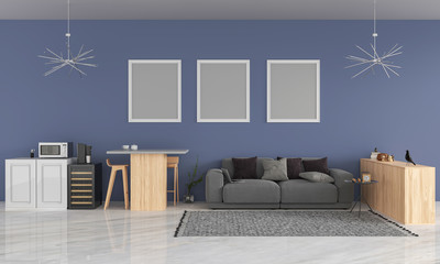 living room and table for tea time 3d rendering
