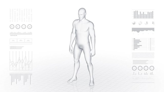 Girl with pathology. 3d body of women. Female human figure.