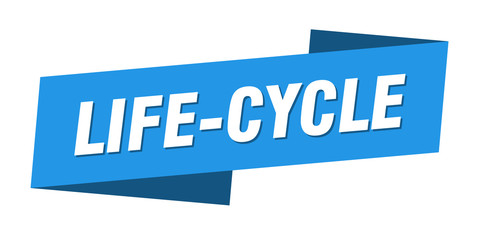 life-cycle banner template. life-cycle ribbon label sign