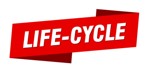 life-cycle banner template. life-cycle ribbon label sign