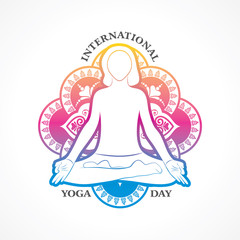 Vector Illustration of International Yoga Day - 21 June