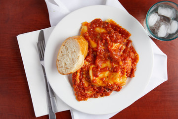 Classic Italian cheese ravioli 