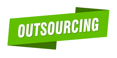 outsourcing banner template. outsourcing ribbon label sign