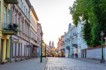 Fototapeta na wymiar street in the old town of Kaunas ,lithuania
