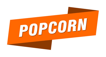 popcorn banner template. popcorn ribbon label sign