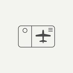 Plane ticket vector icon sign symbol