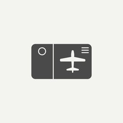 Plane ticket vector icon sign symbol