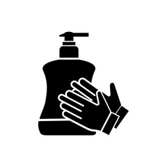 Hand soap icon in trendy flat design