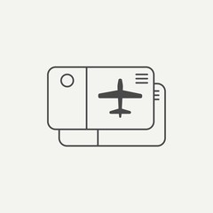 Plane ticket vector icon sign symbol
