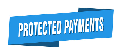 protected payments banner template. protected payments ribbon label sign