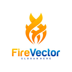 Fire Logo Template Vector, Creative Flame logo design concepts, Emblem, Symbol, Icon