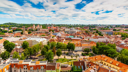 Fototapeta na wymiar Aerial view Vilnius Old Town, Lithuania