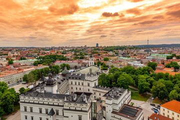 Fototapeta na wymiar Aerial view of Vilnius old town , Lithuania