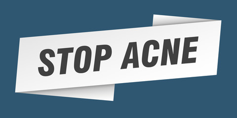 stop acne banner template. stop acne ribbon label sign