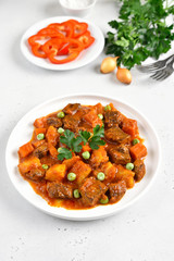 Beef stew with potatoes and carrots