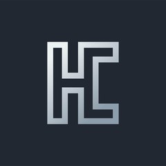 Obraz premium H and C Letter Simple silver Premium Logo 