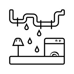 Plumber, flood, broken icon vector