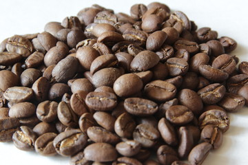 Coffee beans. Isolated on a white background.