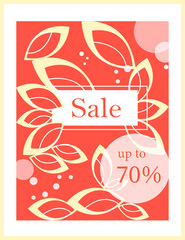 sale banner, up to 70% off, flyer template, sale concept, season sale