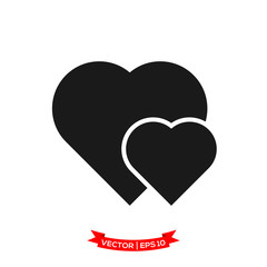 flat design best love vector illustration, love icon, heart vector icon, love symbol 