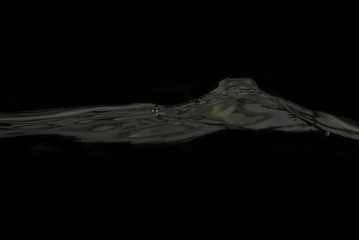 Glitter ripple on water surface with black background