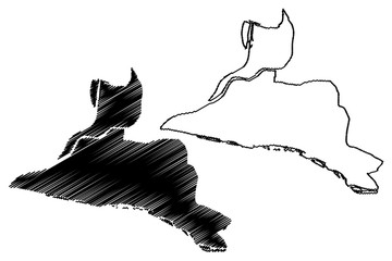 Avignon City (French Republic, France) map vector illustration, scribble sketch City of Avignon map