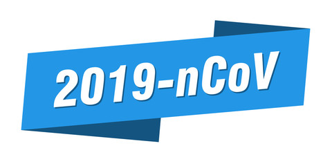2019-ncov banner template. 2019-ncov ribbon label sign