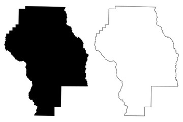 Fototapeta premium Berrien County, Georgia (U.S. county, United States of America,USA, U.S., US) map vector illustration, scribble sketch Berrien map