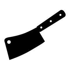 butcher meat cleaver in black and white