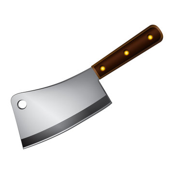 butcher meat cleaver in color Stock Vector | Adobe Stock