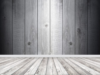 Grey wood planks wall and floor for background