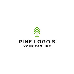 creative pine logo s icon design vector