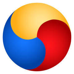 korean symbol of balance in color