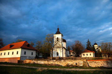Fototapeta premium Orthodox church in Republic of Moldova. Christianity. Beautiful view of the Capriana Monastery. Russian Church. Visit Moldova. Europe. Church building.