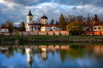 Obraz premium Orthodox church in Republic of Moldova. Christianity. Beautiful view of the Capriana Monastery. Russian Church. Visit Moldova. Europe. Church building.