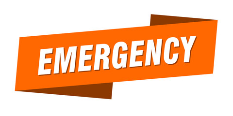 emergency banner template. emergency ribbon label sign