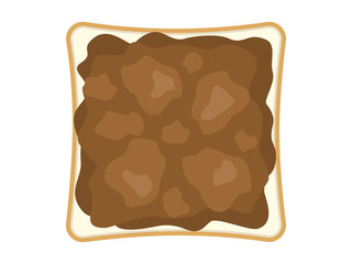 チョコレートをぬった食パンのイラスト