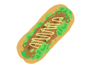 焼きそばパンのイラスト