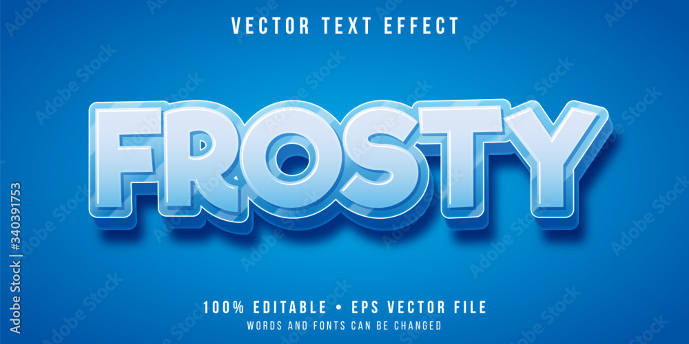 Wall mural editable text effect - frosty ice text style
