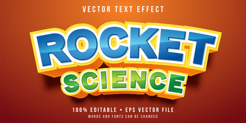 Editable text effect - science cartoon style