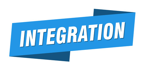 integration banner template. integration ribbon label sign