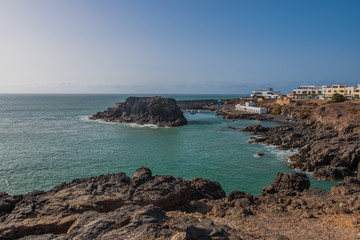 Fishing village of El Cotillo at Fuerteventura, Canary Island, Spain. October 2019