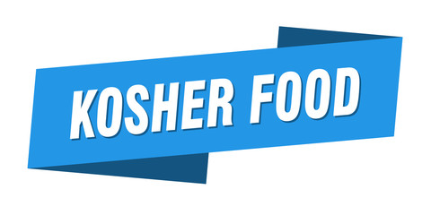 kosher food banner template. kosher food ribbon label sign